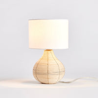 teardrop mini lamp cane rattan white shade