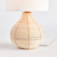 teardrop mini lamp cane rattan white shade