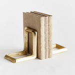 solid aluminum gold bookends set 
