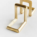 solid aluminum gold bookends set 