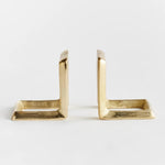 solid aluminum gold bookends set 