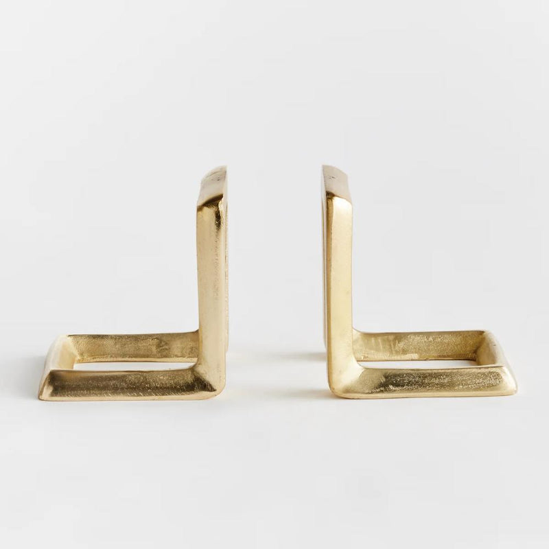 solid aluminum gold bookends set 