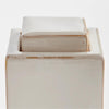 lidded cream color rectangular jar