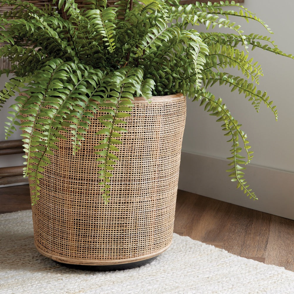 rattan wrapped planters natural set
