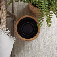 rattan wrapped planters natural set
