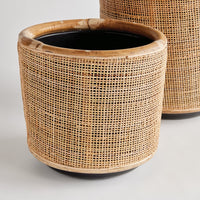 rattan wrapped planters natural set