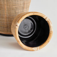 rattan wrapped planters natural set