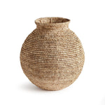 corn husk woven natural vase organic small