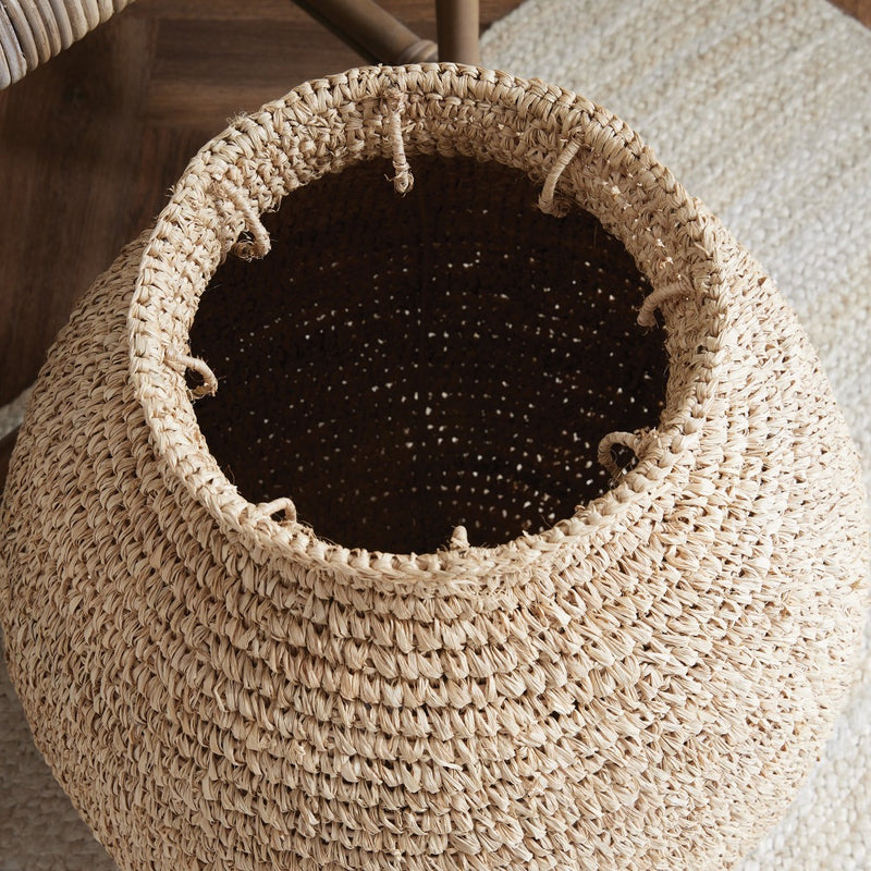 corn husk woven natural vase organic small
