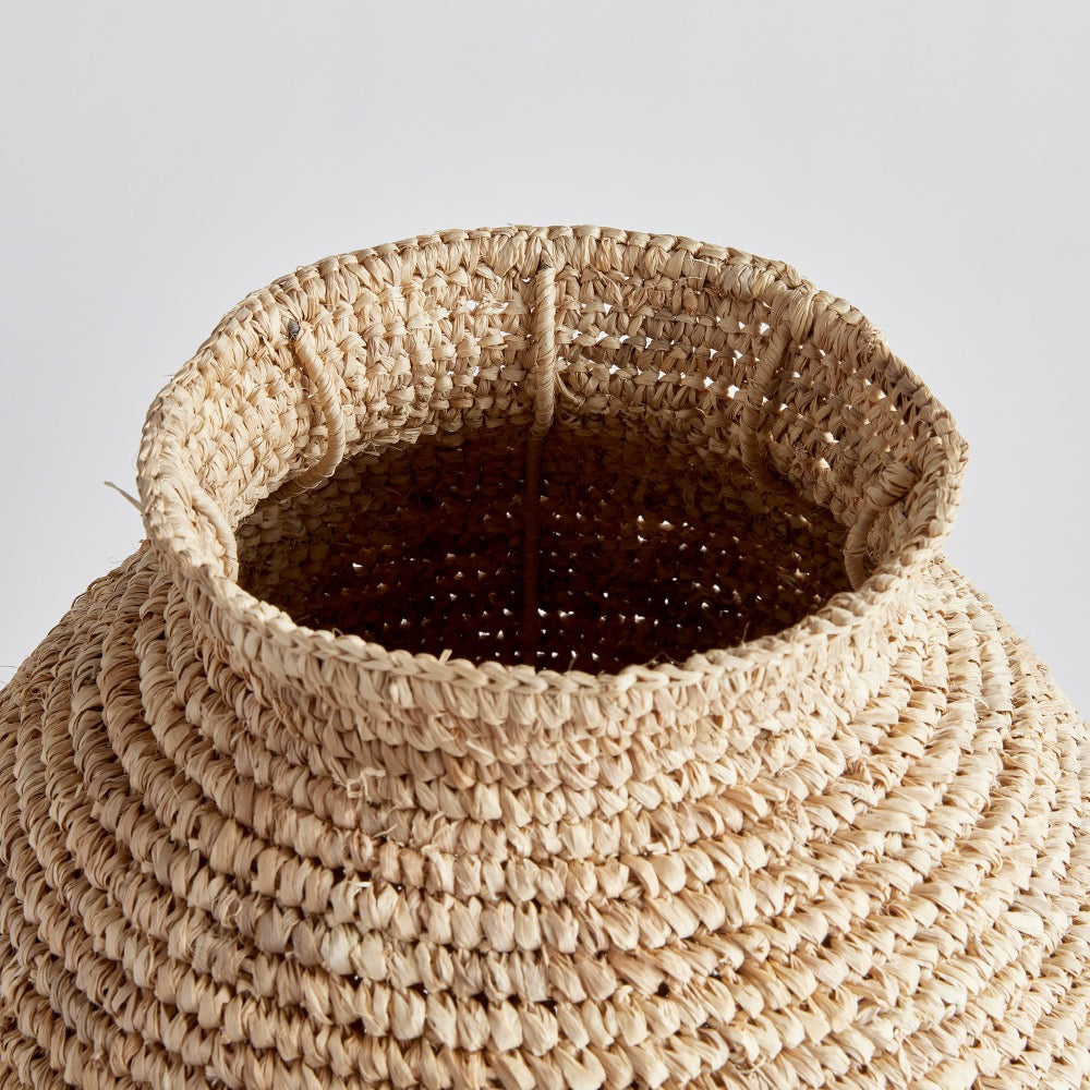 corn husk woven natural vase organic small