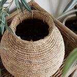 natural corn husk vase woven organic large