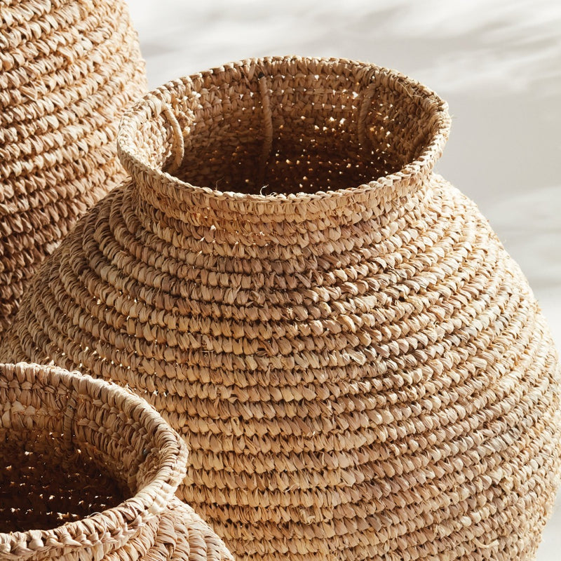 natural corn husk vase woven organic large