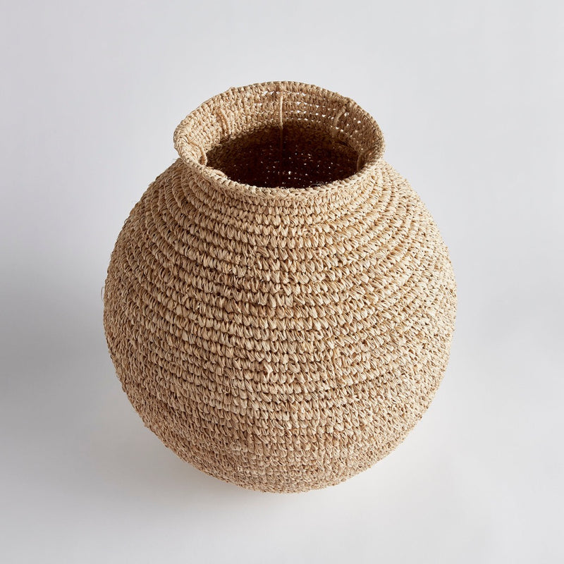 natural corn husk vase woven organic large