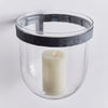 outdoor wall vessel aged zinc clear blown glass
