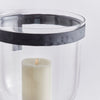 outdoor wall vessel aged zinc clear blown glass