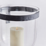 outdoor wall vessel aged zinc clear blown glass