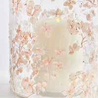 blossoms floral glass hurricane candle decor