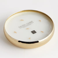 gold 6 wick round candle tray 