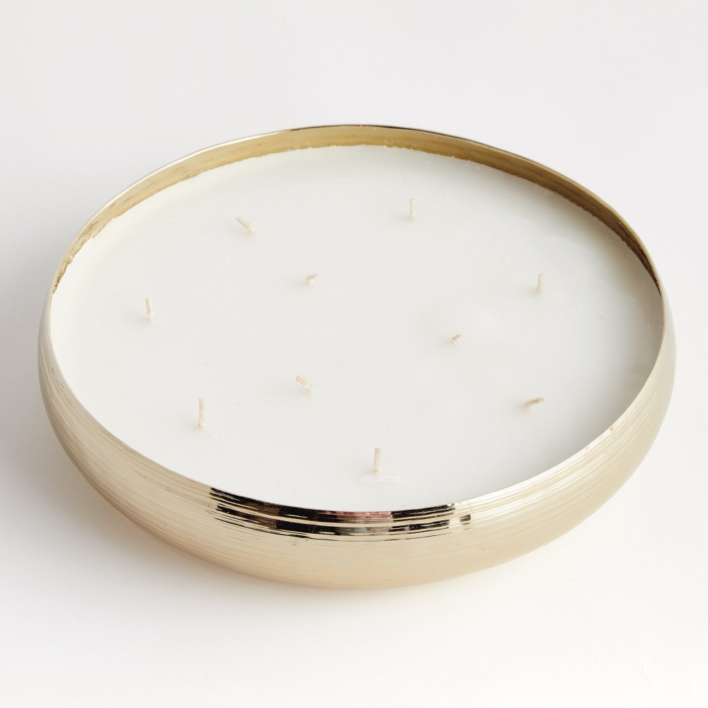gold 10 wick round candle tray 