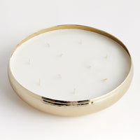 gold 10 wick round candle tray 