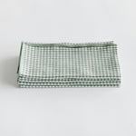 green white gingham dinner napkin set