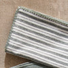 green white striped textured dinner napkin set