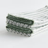 green white striped textured dinner napkin set