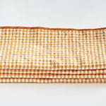 ochre gingham dinner napkin set