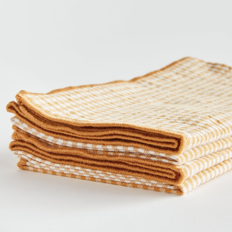 ochre gingham dinner napkin set