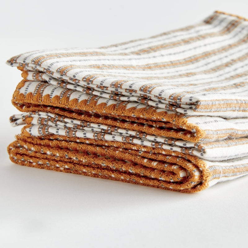 ochre textured dinner napkin set