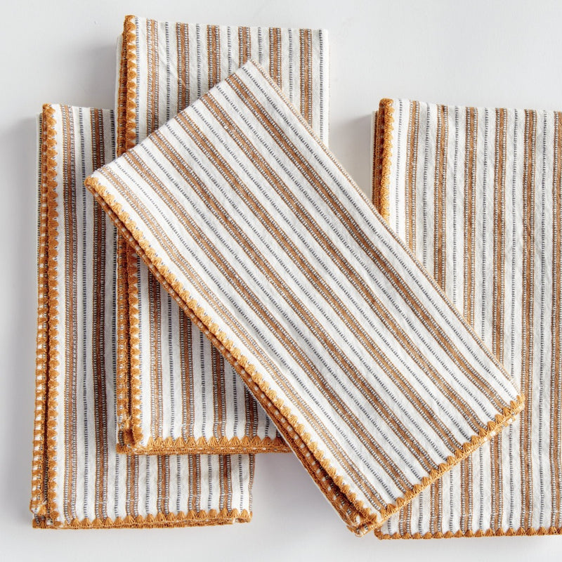 ochre textured dinner napkin set