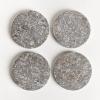 round marble coasters set gray 