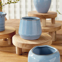 set of six mini stoneware pots 