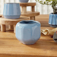 set of six mini stoneware pots 