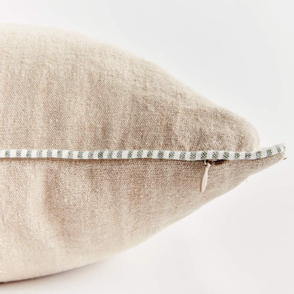 down insert flax green fiber throw pillow