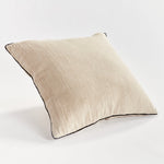 taupe flax fiber square throw pillow
