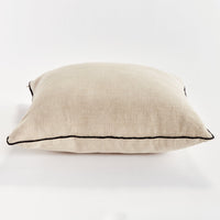 taupe flax fiber square throw pillow