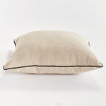 taupe flax fiber square throw pillow