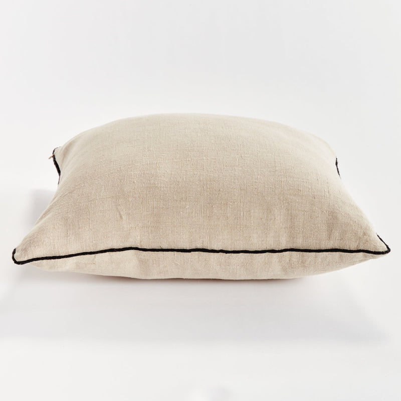 taupe flax fiber square throw pillow