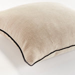 taupe flax fiber square throw pillow