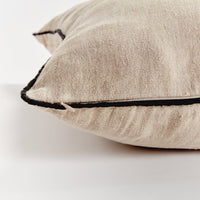 taupe flax fiber square throw pillow