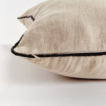 taupe flax fiber square throw pillow