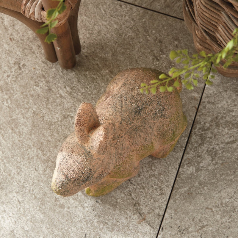 rabbit weathered terracotta finish decor large