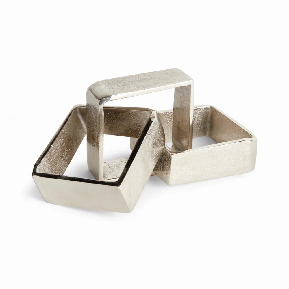 silver aluminum square chain sculpture 