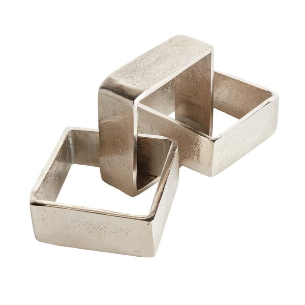 silver aluminum square chain sculpture 