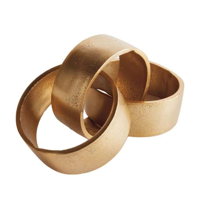 gold round chain sculpture trio