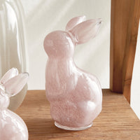 light pink glass bunny decor hand blown