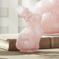 light pink glass bunny decor hand blown