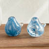 blue glass finches set 