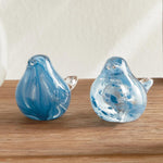 blue glass finches set 